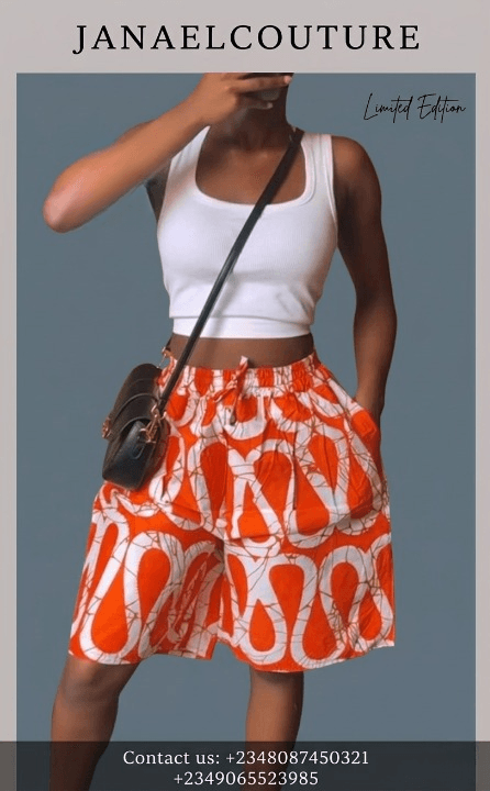 Orange Swirl Shorts Janael Couture shorts